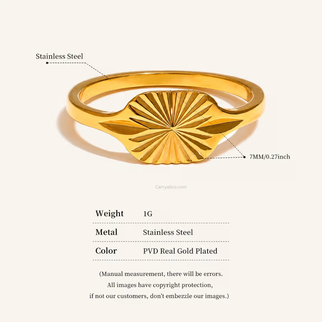 Geometric Stripe Thin Ring – 18K Gold PVD | CARRYALLCO
