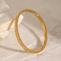 Gold Stainless Steel White Zircon Clasp Bangle – Elegant Sparkle Carryallco