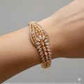 Gold Finish Marquise Vine American Diamond Adjustable Bracelet