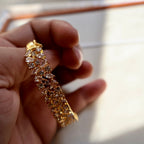 Gold Marquise Cluster American Diamond Adjustable Bracelet