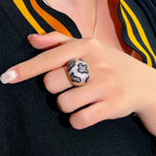 Gold Plated Leopard CZ Statement Ring