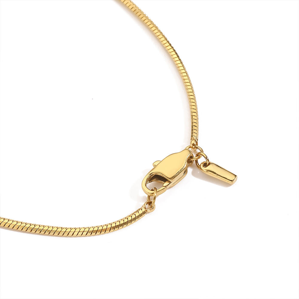 Gold Stainless Steel Snake Chain Necklace for Men