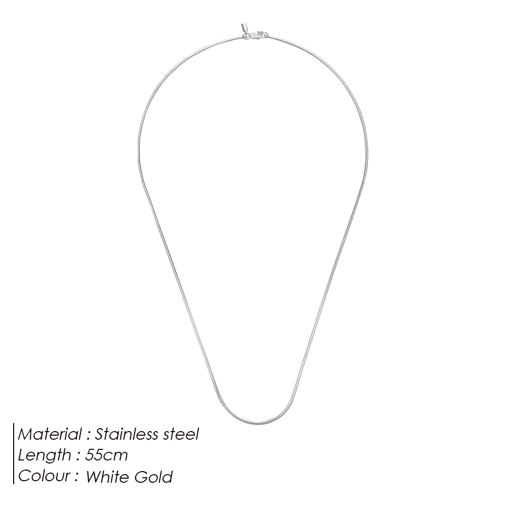 Gold Stainless Steel Snake Chain Necklace for Men