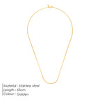 Gold Stainless Steel Snake Chain Necklace for Men