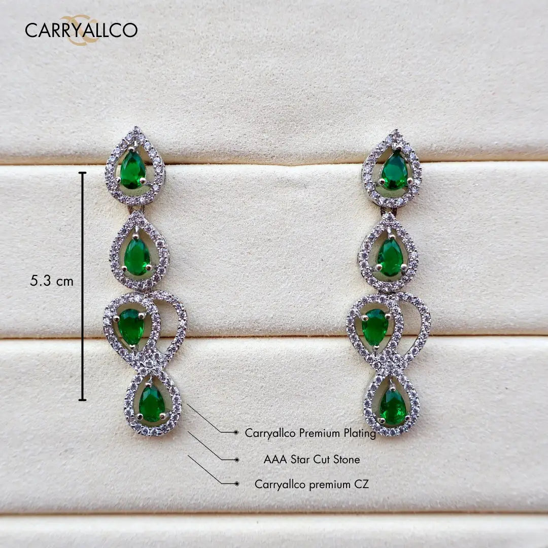 Green Oasis American Diamond Necklace Set
