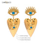 Guardian Heart Evil Eye Earrings – 18K Gold Plated