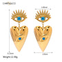 Guardian Heart Evil Eye Earrings – 18K Gold Plated