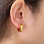 Hammer Stria Hoop Earrings | 18K Gold PVD | Carryallco