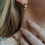 Hammer Stria Hoop Earrings | 18K Gold PVD | Carryallco