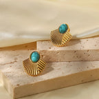 Carryallco Turquoise Inlaid Rib Stud Carryallco