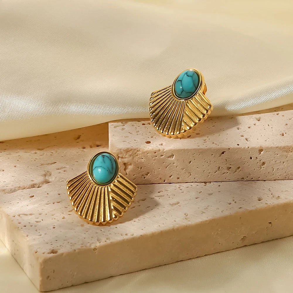 Carryallco Turquoise Inlaid Rib Stud Carryallco