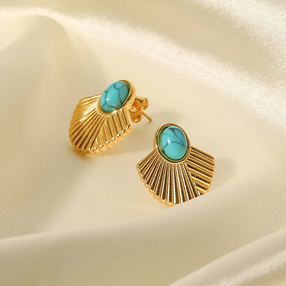Carryallco Turquoise Inlaid Rib Stud Carryallco