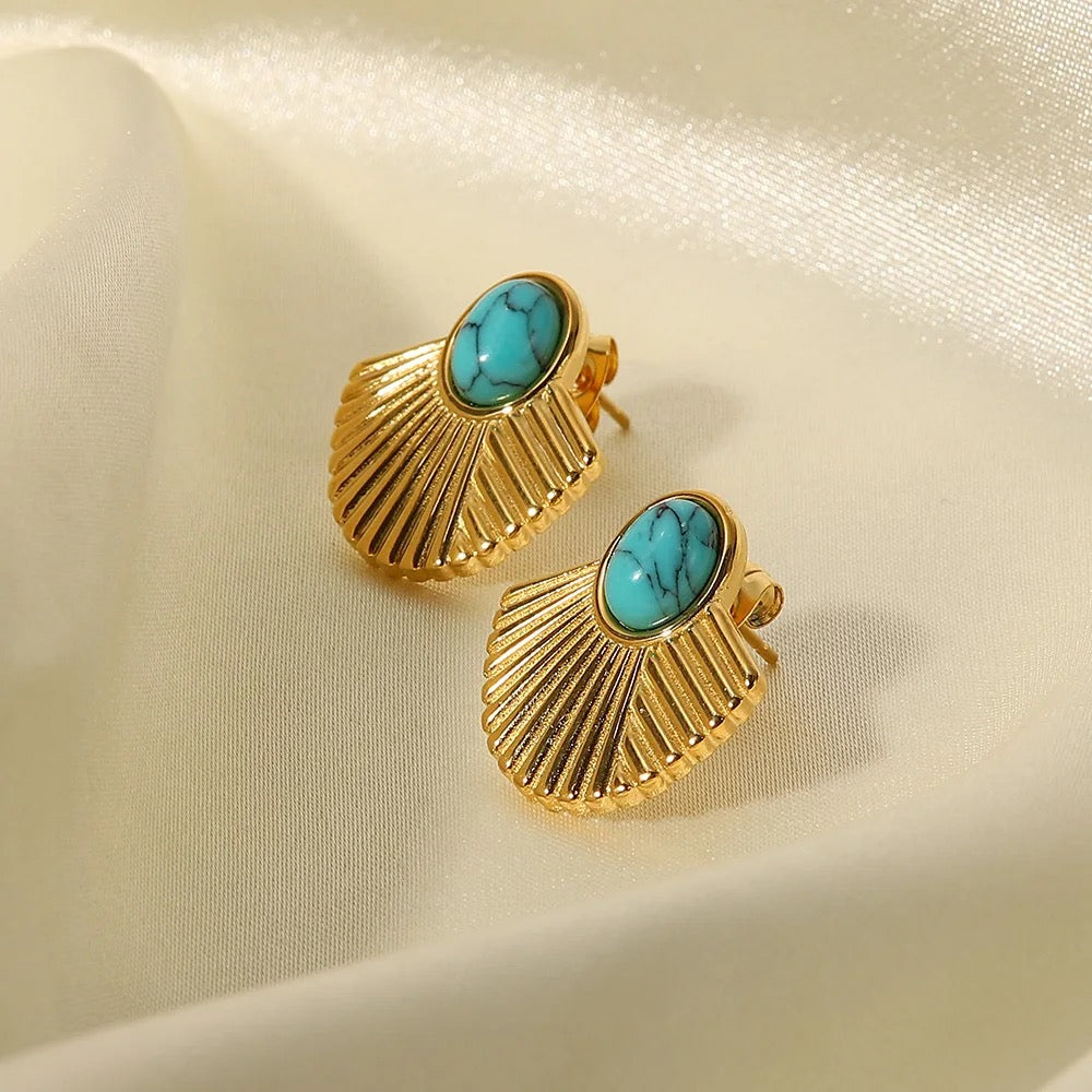 Carryallco Turquoise Inlaid Rib Stud Carryallco