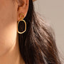 Hexagon Hoop Earrings – Detail View | 18K Gold Plated | Carryallco India