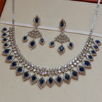 Carryallco Azure Nocturne American Diamond Necklace Set