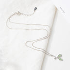 Carryallco 925 Sterling Silver Green Leaves Necklace CARRYALLCO