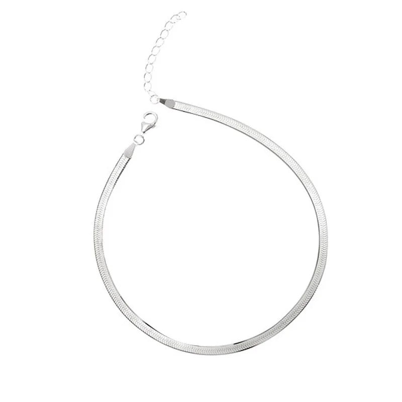Carryallco 925 Sterling Silver Wide Anklet Chain CARRYALLCO