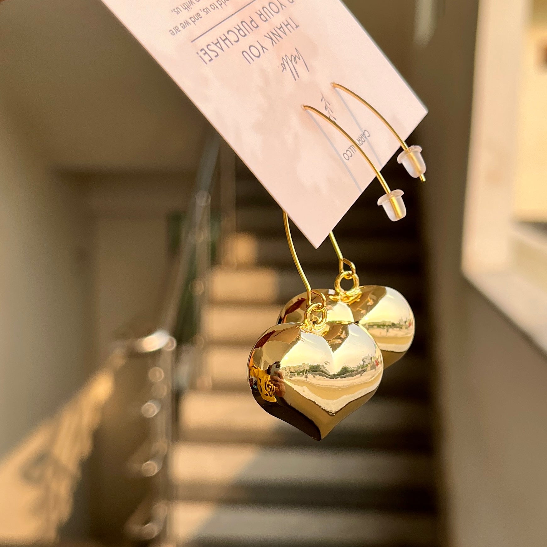 Carryallco Solid Heart Dangler Earring Carryallco