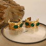 Carryallco Sculpted Zircon Glass Drop Earrings Carryallco