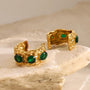 Carryallco Sculpted Zircon Glass Drop Earrings Carryallco