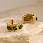 Carryallco Sculpted Zircon Glass Drop Earrings Carryallco