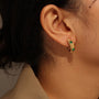 Carryallco Sculpted Zircon Glass Drop Earrings Carryallco