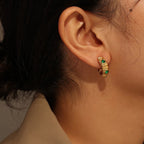 Carryallco Sculpted Zircon Glass Drop Earrings Carryallco