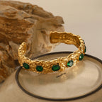 Verdant Glow Hammered Bracelet Carryallco