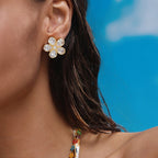 Carryallco Timeless Crystal Flower Stud Earrings Carryallco