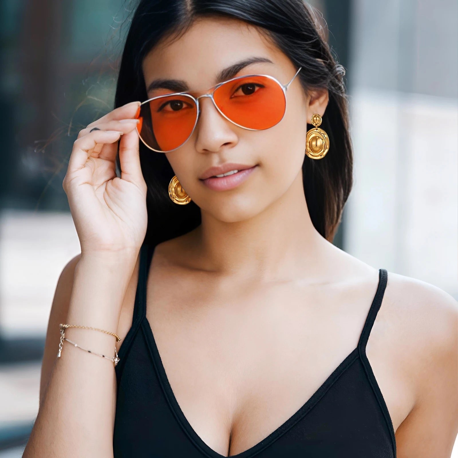 Carryallco Artisan Hammered Drop Earrings Carryallco
