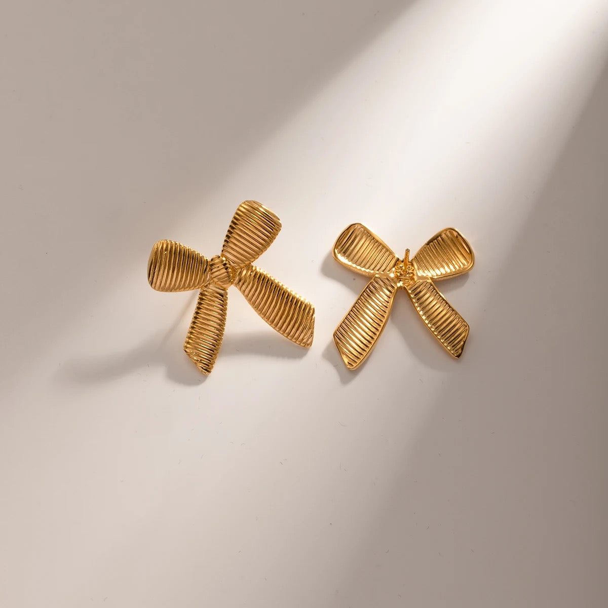 Carryallco Golden Bow Knot Studs Carryallco