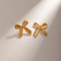 Carryallco Golden Bow Knot Studs Carryallco