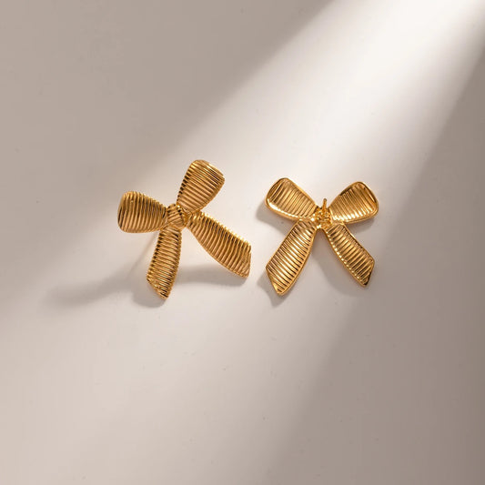 Carryallco Golden Bow Knot Studs