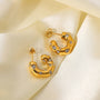Golden Grace Hoop Earrings – Side View | 18K Gold Plated | Carryallco India