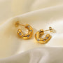 Golden Grace Hoop Earrings – Lifestyle View | 18K Gold Plated | Carryallco India