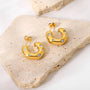 Golden Grace Hoop Earrings – Worn View | 18K Gold Plated | Carryallco India