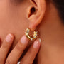 Golden Grace Hoop Earrings – Detail View | 18K Gold Plated | Carryallco India