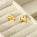 Carryallco Opulent Heart Gold Studs Carryallco