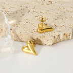Carryallco Opulent Heart Gold Studs Carryallco