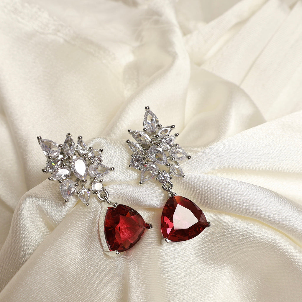 Carryallco Scarlet Petal Diamond Earrings Carryallco