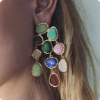 Carryallco Rhinestone Water Drop Tassel Earrings Carryallco