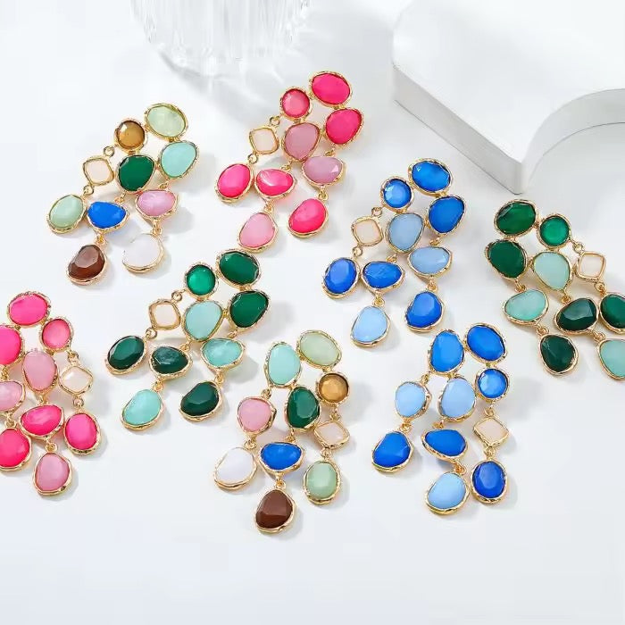 Carryallco Rhinestone Water Drop Tassel Earrings Carryallco
