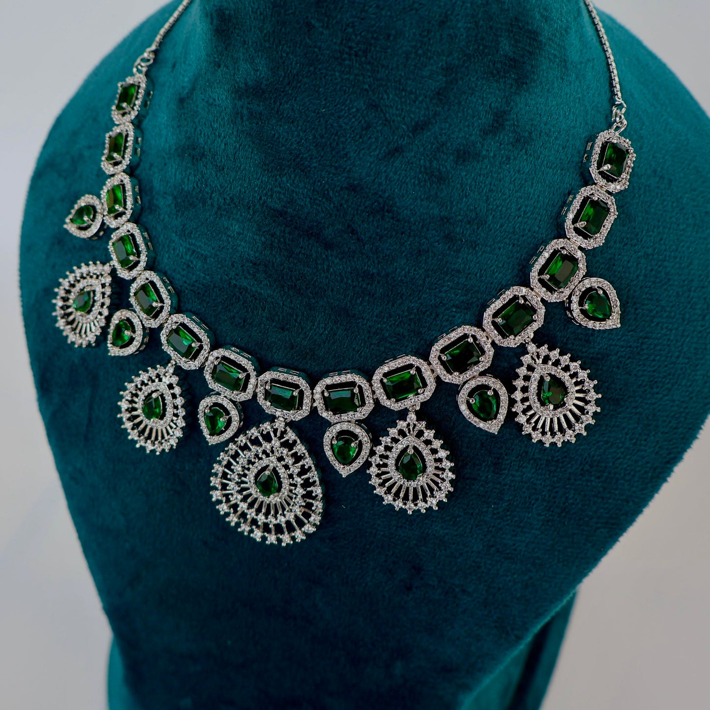 Carryallco Forever Emerald American Diamond Necklace