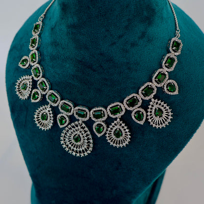 Carryallco Forever Emerald American Diamond Necklace