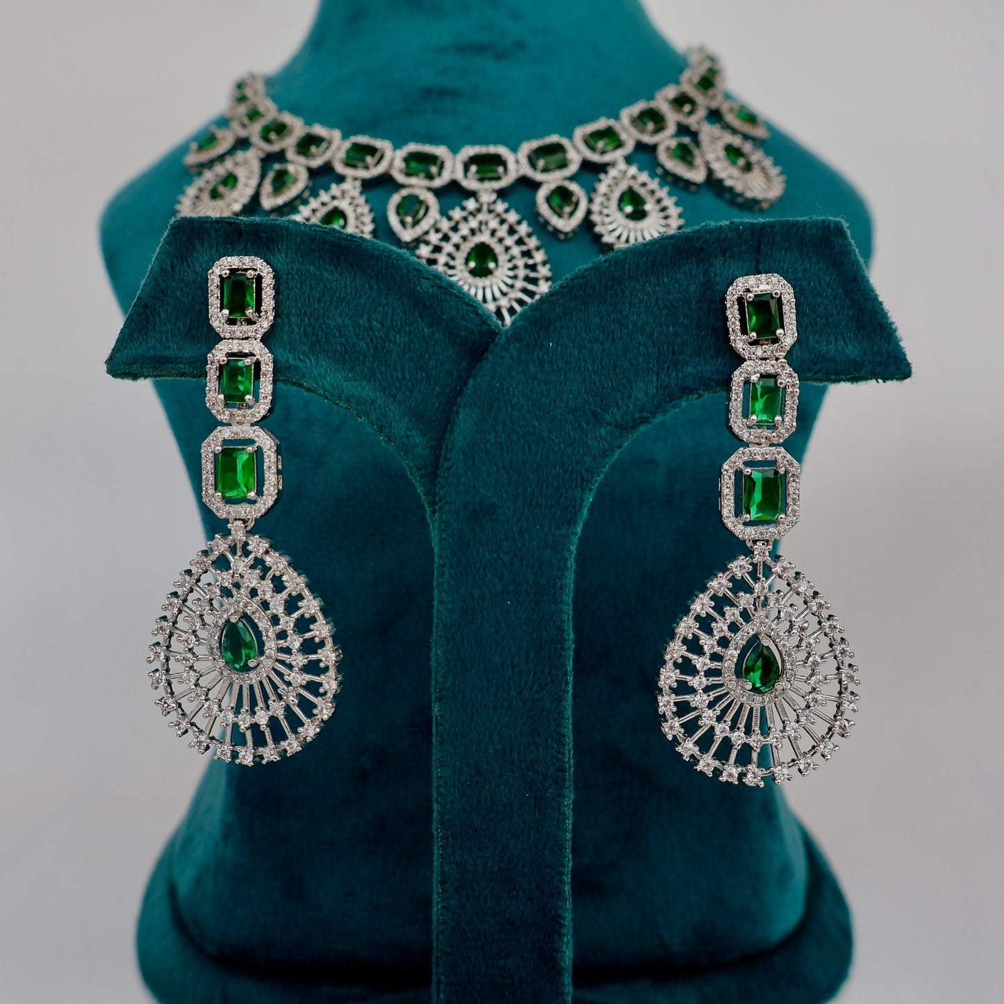 Carryallco Forever Emerald American Diamond Necklace