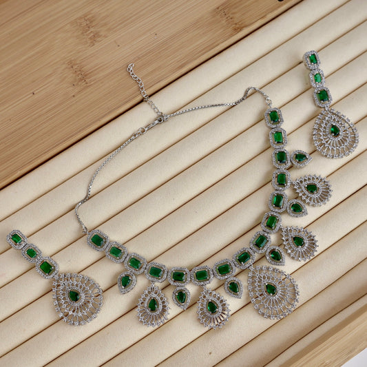 Carryallco Forever Emerald American Diamond Necklace