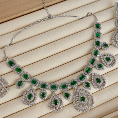 Carryallco Forever Emerald American Diamond Necklace