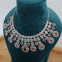 Semi Bridal Red American Diamond Necklace Set – American Diamond | Carryallco