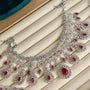 Semi Bridal Red American Diamond Necklace Set – American Diamond | Carryallco