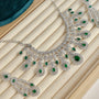 Carryallco Semi Bridal Emerald American Diamond Necklace Carryallco